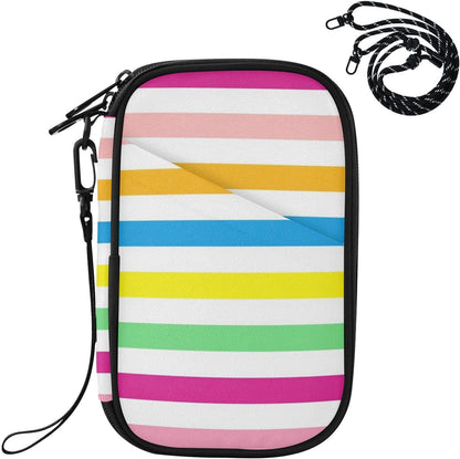 Travel Doc Organizer 8.26×5.51×1.18 In | Polyester Oxford Sturdy Shape Detachable Strap for Men Women Travel Beach Ball Stripes