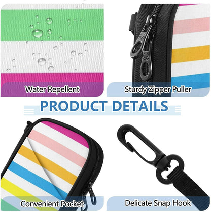 Travel Doc Organizer 8.26×5.51×1.18 In | Polyester Oxford Sturdy Shape Detachable Strap for Men Women Travel Beach Ball Stripes