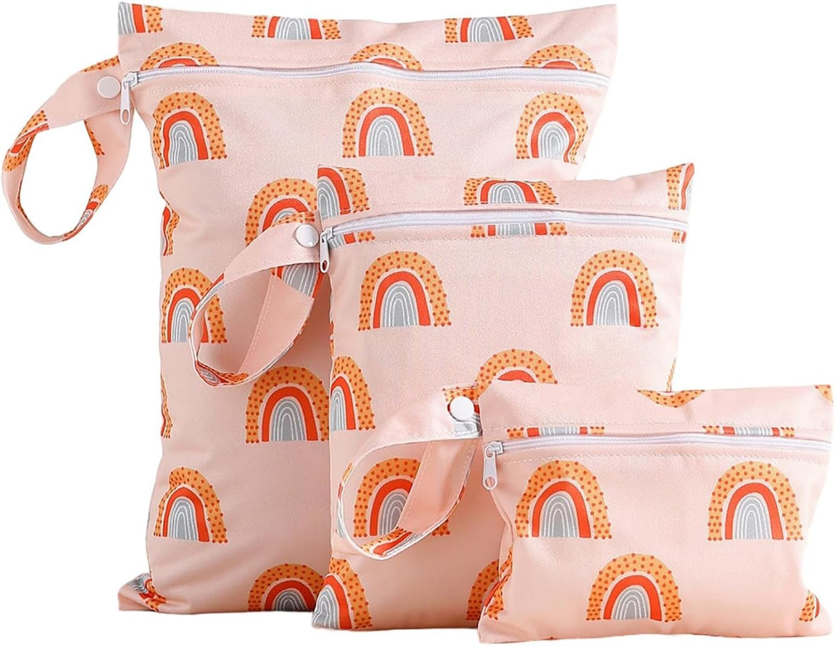 3-Piece Waterproof Wet Dry Bag Set with Zipper - Durable Travel Organizer for Swimming, Diapers, Baby, Gym & Beach Accessories