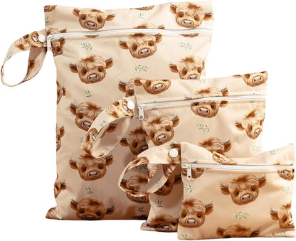 3-Piece Waterproof Wet Dry Bag Set with Zipper - Durable Travel Organizer for Swimming, Diapers, Baby, Gym & Beach Accessories