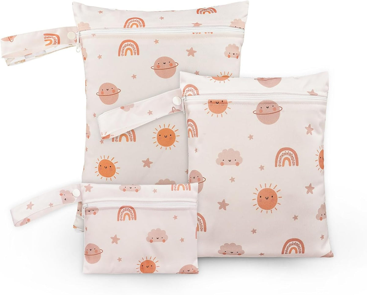 3-Piece Waterproof Wet Dry Bag Set with Zipper - Durable Travel Organizer for Swimming, Diapers, Baby, Gym & Beach Accessories