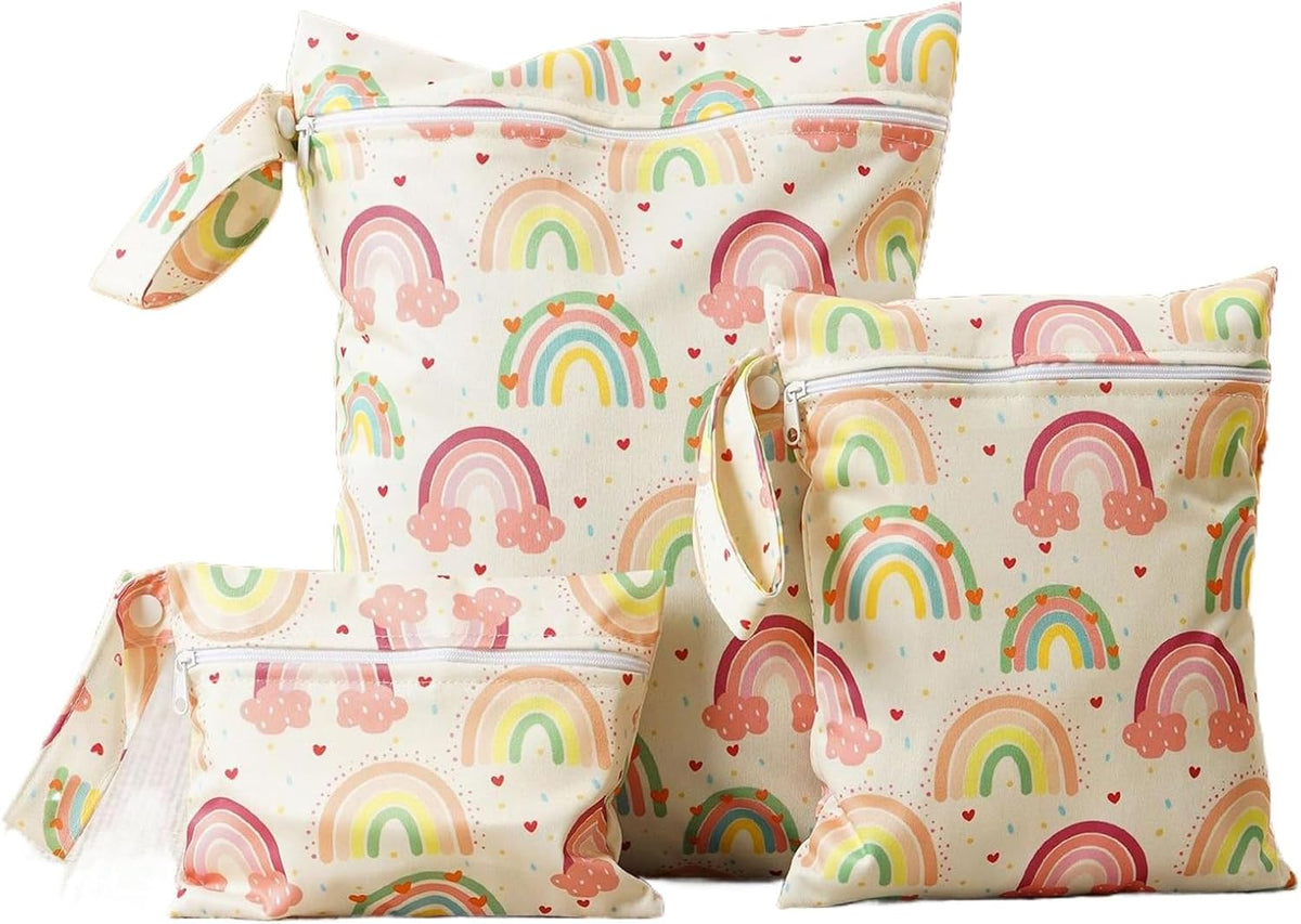 3-Piece Waterproof Wet Dry Bag Set with Zipper - Durable Travel Organizer for Swimming, Diapers, Baby, Gym & Beach Accessories