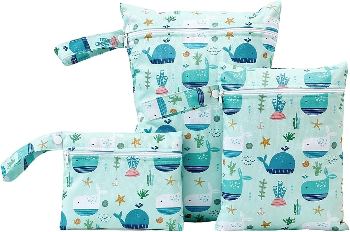 3-Piece Waterproof Wet Dry Bag Set with Zipper - Durable Travel Organizer for Swimming, Diapers, Baby, Gym & Beach Accessories