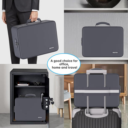 Fireproof Document Organizer Bag with Lock ＆ Accordion File Folder | 5200℉ Multi-Layer File Organizer Box with Lock ,Heat Insulated, Water Resistant, Safe Storage for Home Office Travel, Black