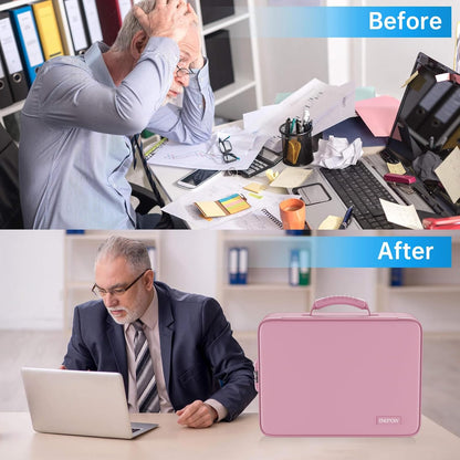 Fireproof Document Organizer Bag with Lock ＆ Accordion File Folder | 5200℉ Multi-Layer File Organizer Box with Lock ,Heat Insulated, Water Resistant, Safe Storage for Home Office Travel, Black