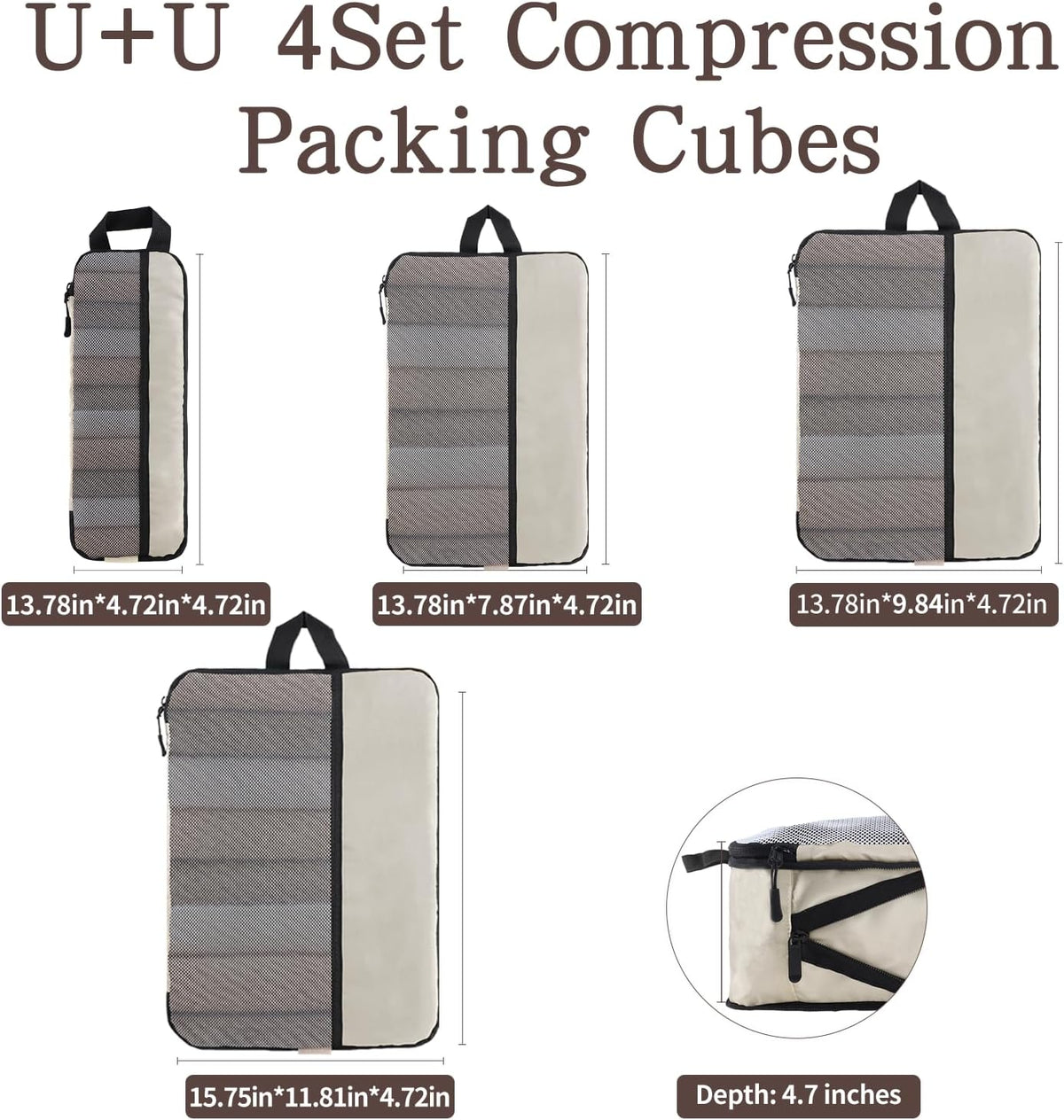Compression Packing Cubes - Ultralight Travel Organizers with Laundry Bag, Space-Saving Suitcase Organizer, Expandable Packing Cubes for Travel and Family Vacation (Paisley Pattern)