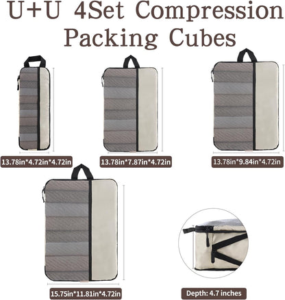 Compression Packing Cubes - Ultralight Travel Organizers with Laundry Bag, Space-Saving Suitcase Organizer, Expandable Packing Cubes for Travel and Family Vacation (Paisley Pattern)