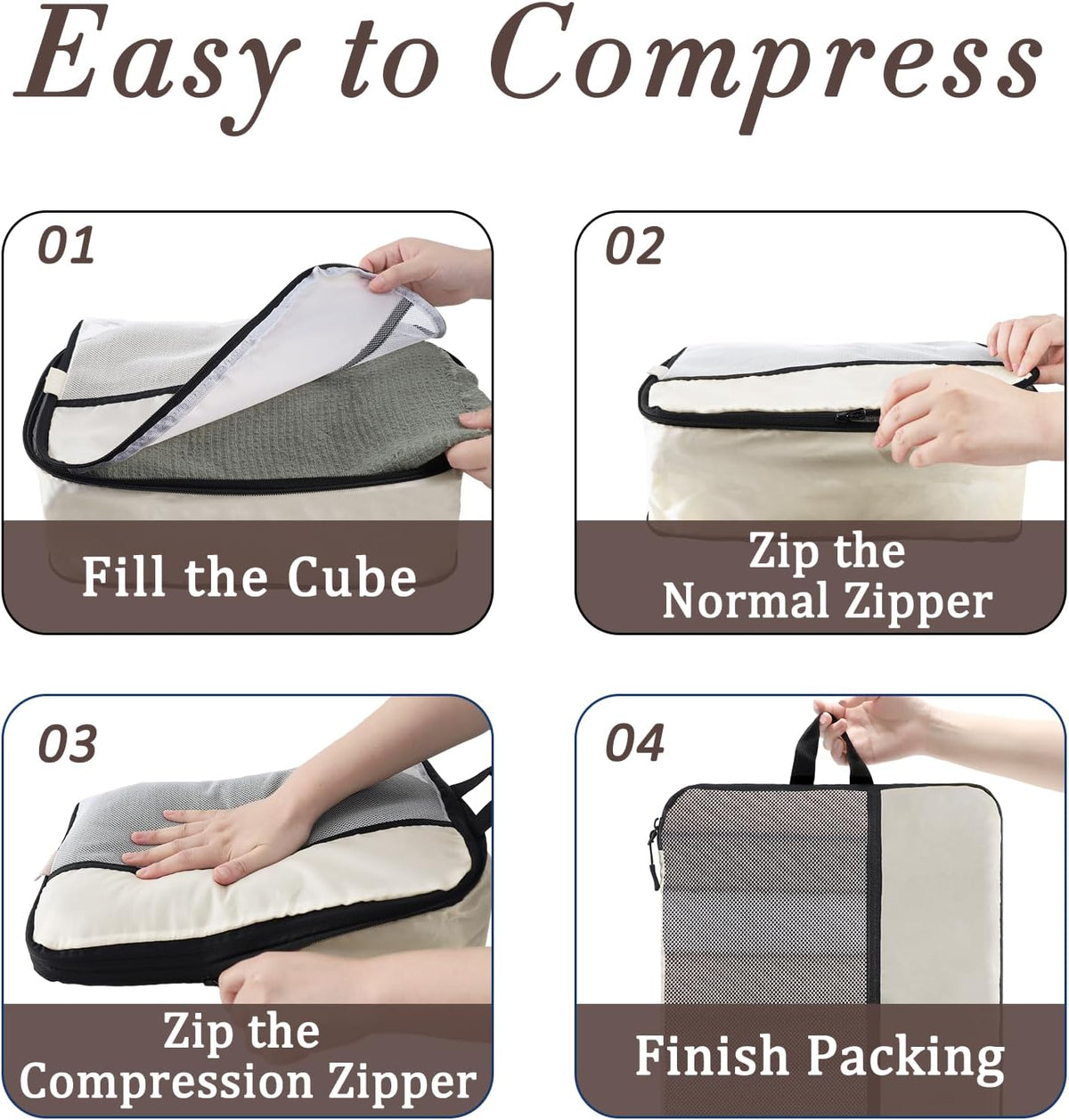 Compression Packing Cubes - Ultralight Travel Organizers with Laundry Bag, Space-Saving Suitcase Organizer, Expandable Packing Cubes for Travel and Family Vacation (Paisley Pattern)