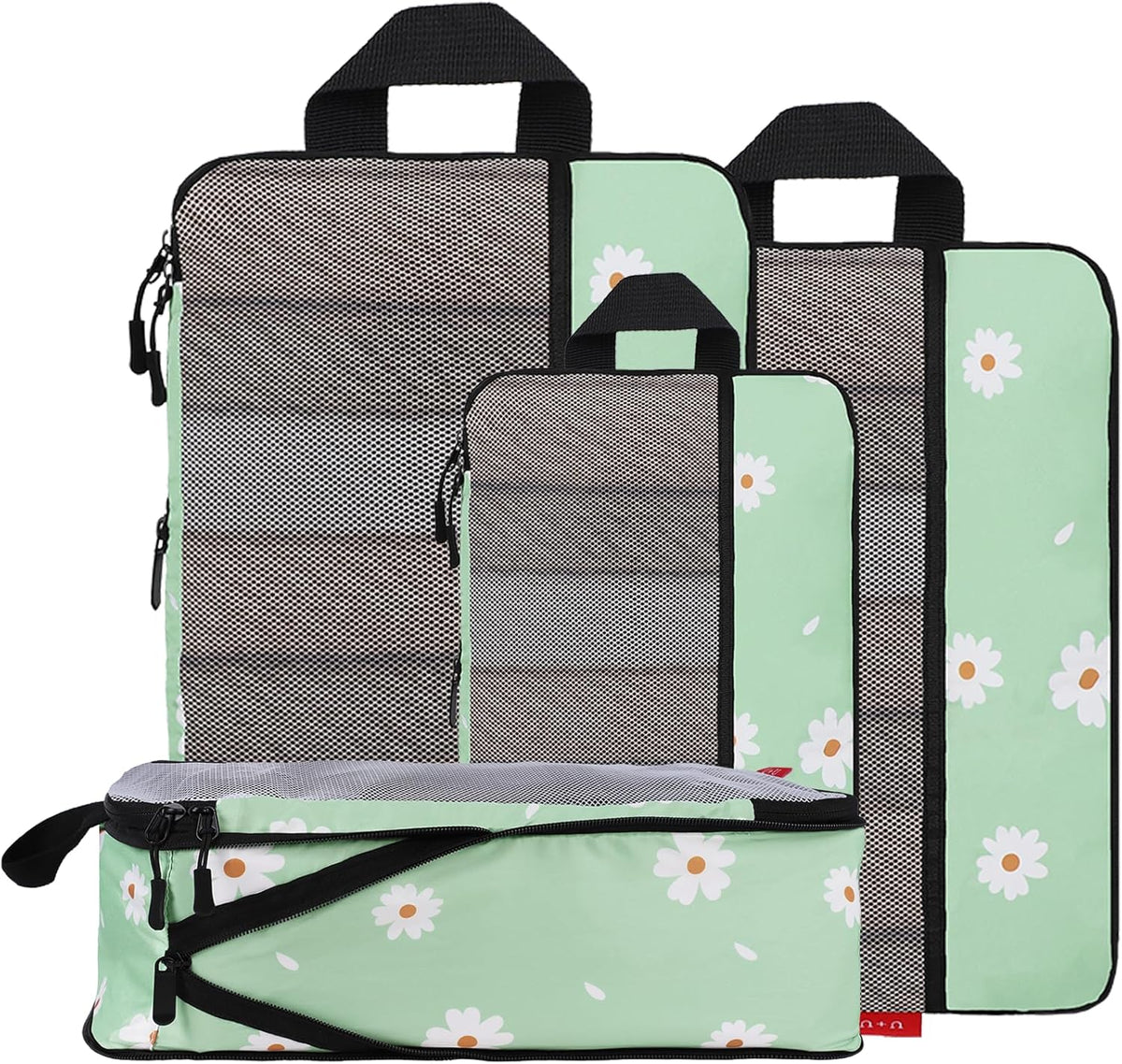 Compression Packing Cubes - Ultralight Travel Organizers with Laundry Bag, Space-Saving Suitcase Organizer, Expandable Packing Cubes for Travel and Family Vacation (Paisley Pattern)