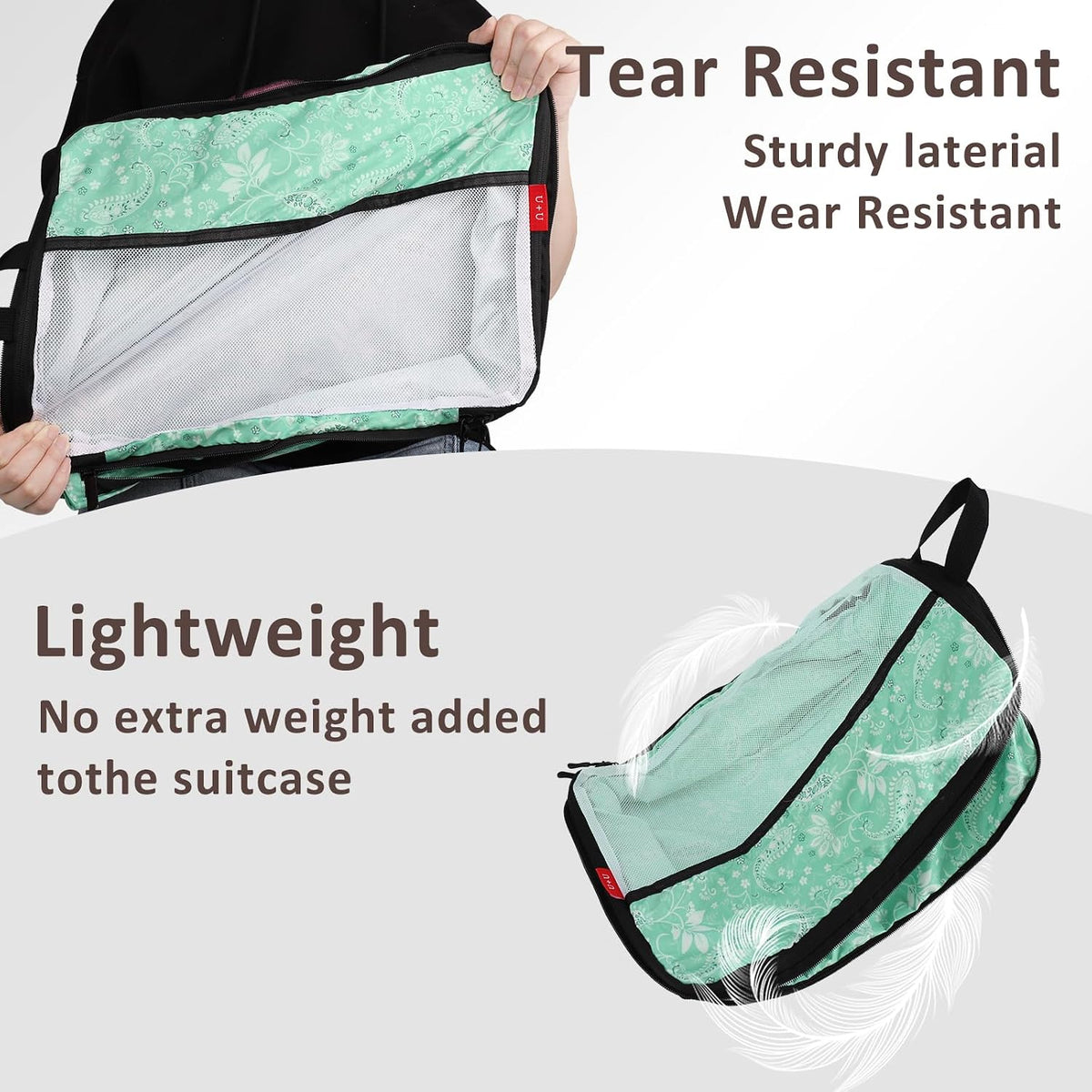 Compression Packing Cubes - Ultralight Travel Organizers with Laundry Bag, Space-Saving Suitcase Organizer, Expandable Packing Cubes for Travel and Family Vacation (Paisley Pattern)