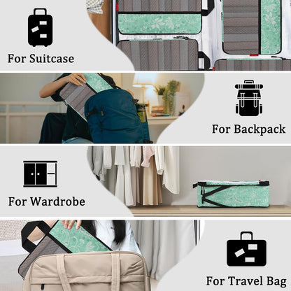 Compression Packing Cubes - Ultralight Travel Organizers with Laundry Bag, Space-Saving Suitcase Organizer, Expandable Packing Cubes for Travel and Family Vacation (Paisley Pattern)