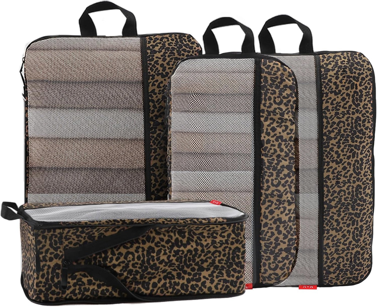 Compression Packing Cubes - Ultralight Travel Organizers with Laundry Bag, Space-Saving Suitcase Organizer, Expandable Packing Cubes for Travel and Family Vacation (Paisley Pattern)