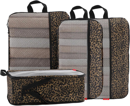 Compression Packing Cubes - Ultralight Travel Organizers with Laundry Bag, Space-Saving Suitcase Organizer, Expandable Packing Cubes for Travel and Family Vacation (Paisley Pattern)