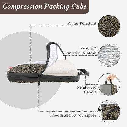 Compression Packing Cubes - Ultralight Travel Organizers with Laundry Bag, Space-Saving Suitcase Organizer, Expandable Packing Cubes for Travel and Family Vacation (Paisley Pattern)