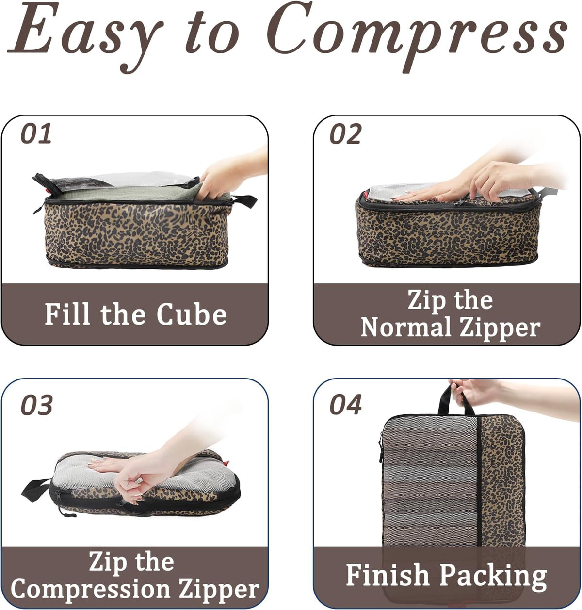 Compression Packing Cubes - Ultralight Travel Organizers with Laundry Bag, Space-Saving Suitcase Organizer, Expandable Packing Cubes for Travel and Family Vacation (Paisley Pattern)