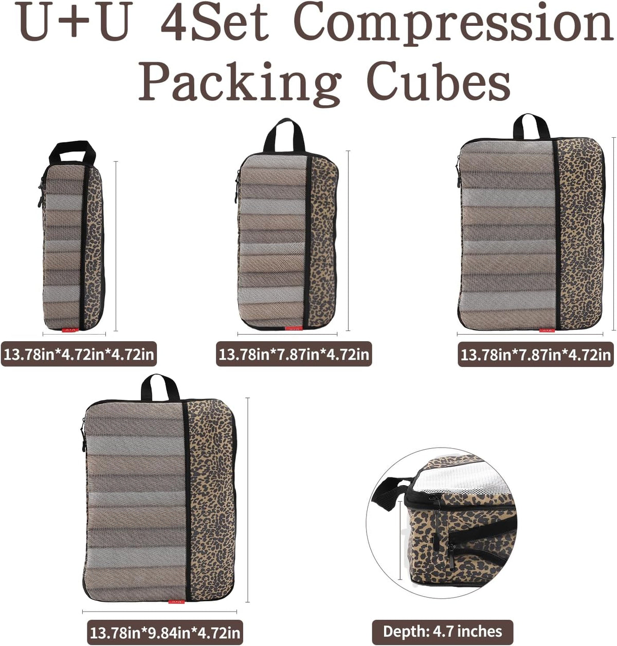 Compression Packing Cubes - Ultralight Travel Organizers with Laundry Bag, Space-Saving Suitcase Organizer, Expandable Packing Cubes for Travel and Family Vacation (Paisley Pattern)