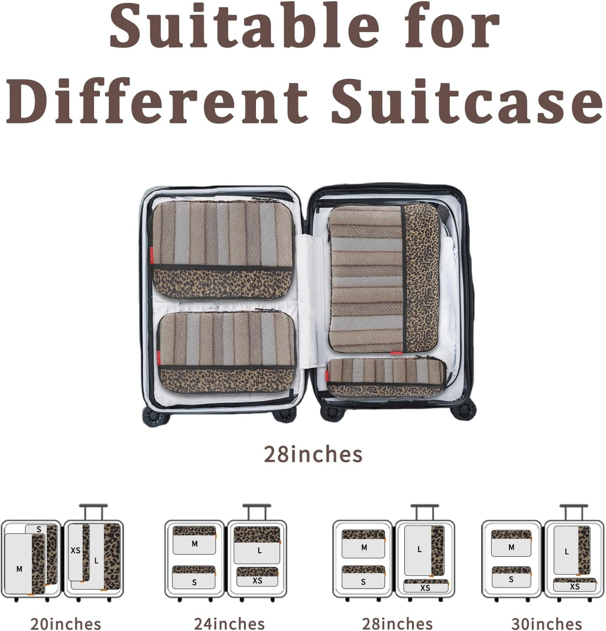 Compression Packing Cubes - Ultralight Travel Organizers with Laundry Bag, Space-Saving Suitcase Organizer, Expandable Packing Cubes for Travel and Family Vacation (Paisley Pattern)