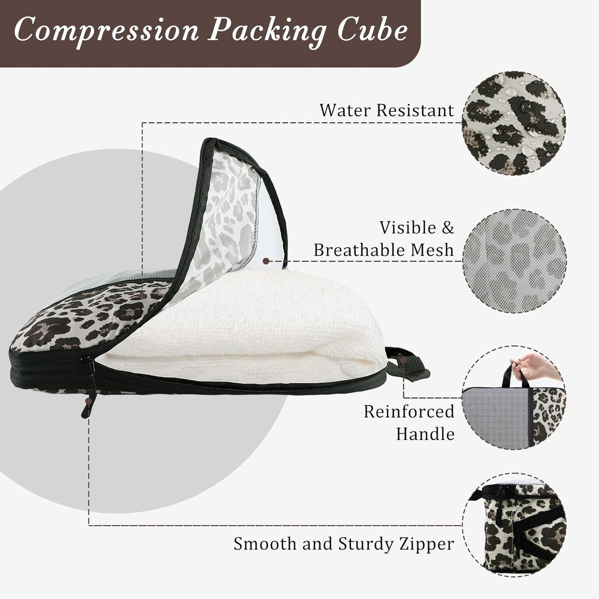 Compression Packing Cubes - Ultralight Travel Organizers with Laundry Bag, Space-Saving Suitcase Organizer, Expandable Packing Cubes for Travel and Family Vacation (Paisley Pattern)