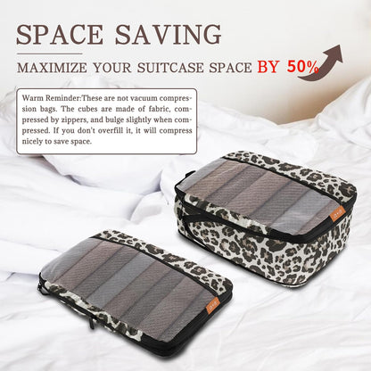 Compression Packing Cubes - Ultralight Travel Organizers with Laundry Bag, Space-Saving Suitcase Organizer, Expandable Packing Cubes for Travel and Family Vacation (Paisley Pattern)