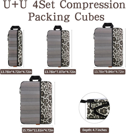 Compression Packing Cubes - Ultralight Travel Organizers with Laundry Bag, Space-Saving Suitcase Organizer, Expandable Packing Cubes for Travel and Family Vacation (Paisley Pattern)