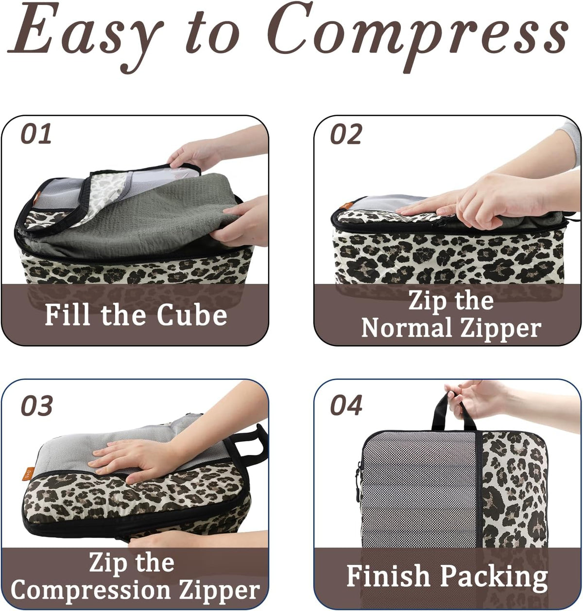 Compression Packing Cubes - Ultralight Travel Organizers with Laundry Bag, Space-Saving Suitcase Organizer, Expandable Packing Cubes for Travel and Family Vacation (Paisley Pattern)