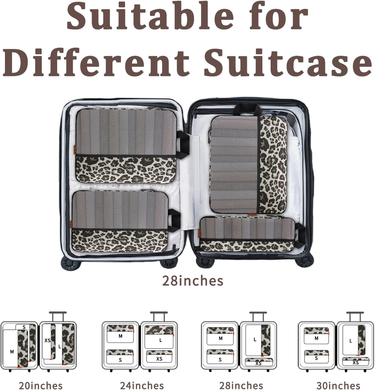 Compression Packing Cubes - Ultralight Travel Organizers with Laundry Bag, Space-Saving Suitcase Organizer, Expandable Packing Cubes for Travel and Family Vacation (Paisley Pattern)