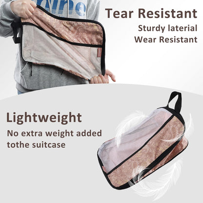 Compression Packing Cubes - Ultralight Travel Organizers with Laundry Bag, Space-Saving Suitcase Organizer, Expandable Packing Cubes for Travel and Family Vacation (Paisley Pattern)