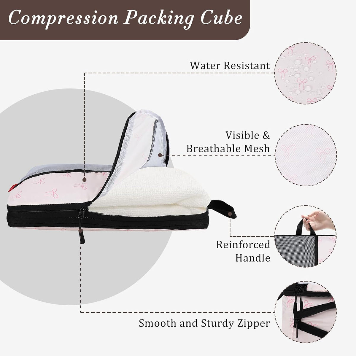Compression Packing Cubes - Ultralight Travel Organizers with Laundry Bag, Space-Saving Suitcase Organizer, Expandable Packing Cubes for Travel and Family Vacation (Paisley Pattern)