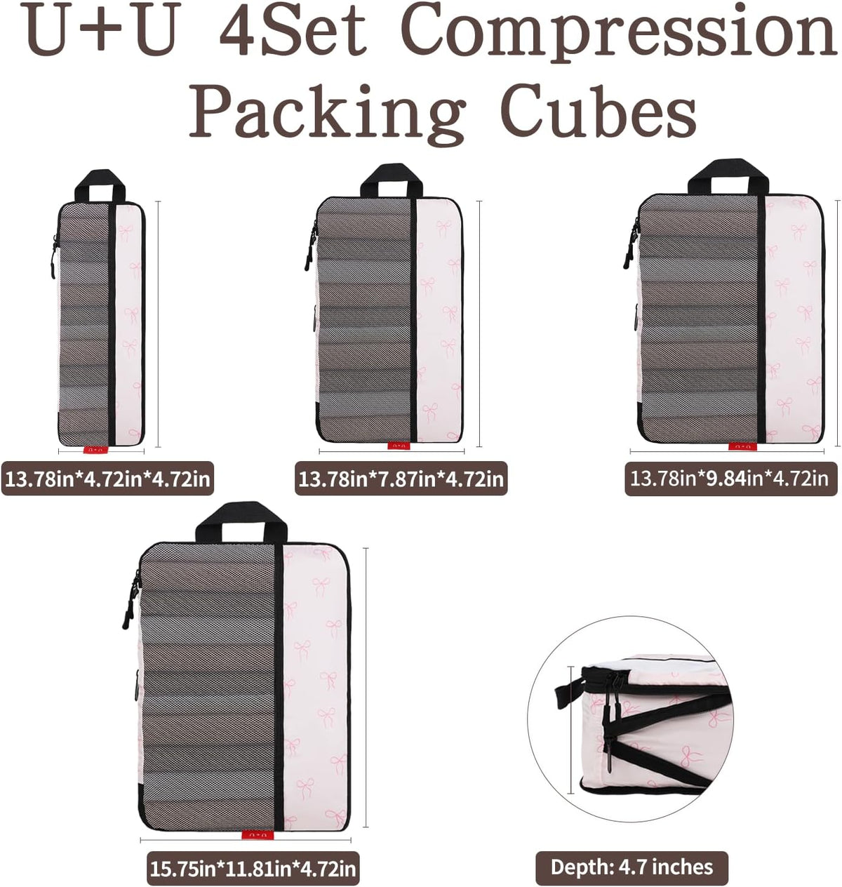 Compression Packing Cubes - Ultralight Travel Organizers with Laundry Bag, Space-Saving Suitcase Organizer, Expandable Packing Cubes for Travel and Family Vacation (Paisley Pattern)