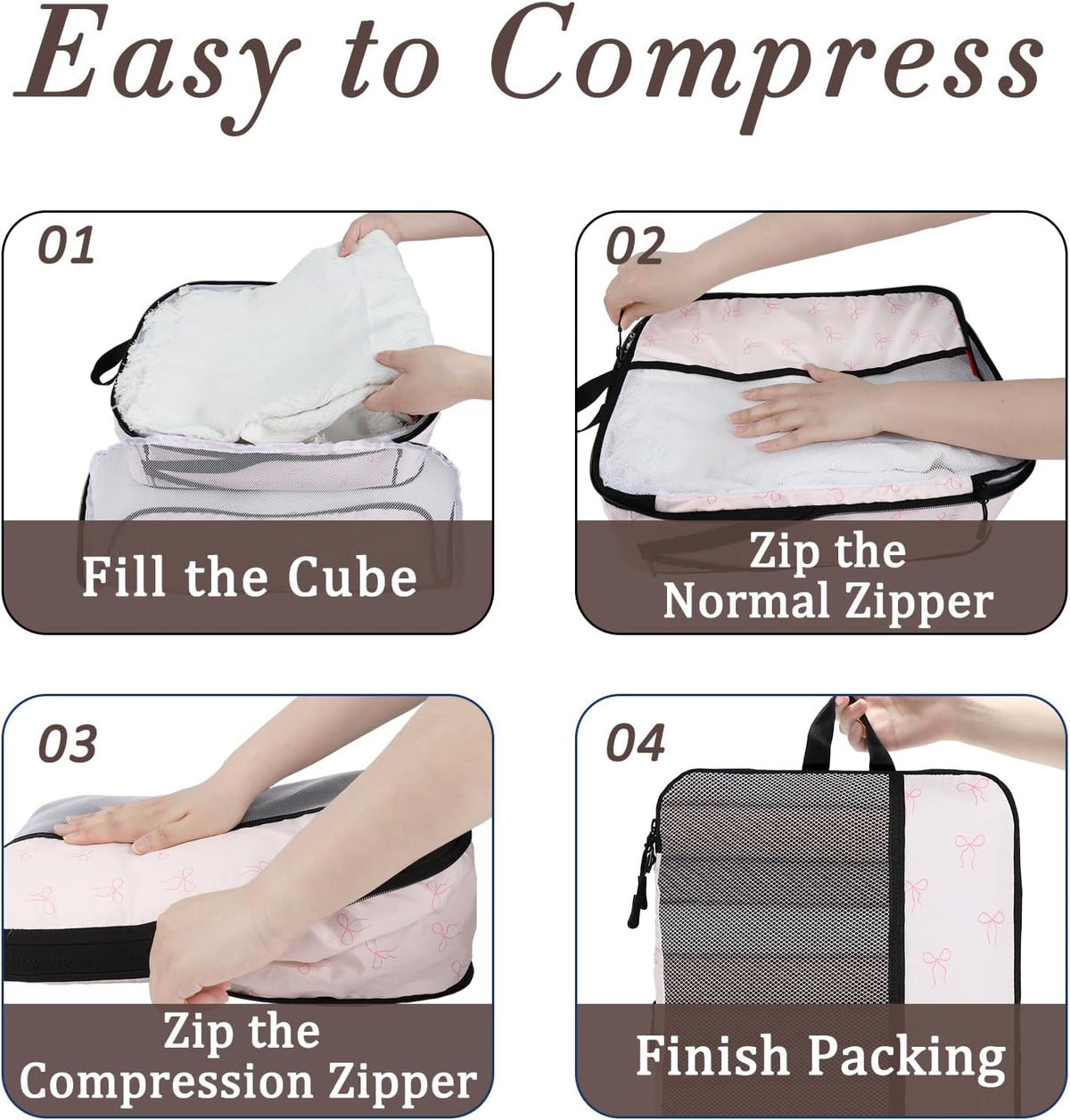 Compression Packing Cubes - Ultralight Travel Organizers with Laundry Bag, Space-Saving Suitcase Organizer, Expandable Packing Cubes for Travel and Family Vacation (Paisley Pattern)
