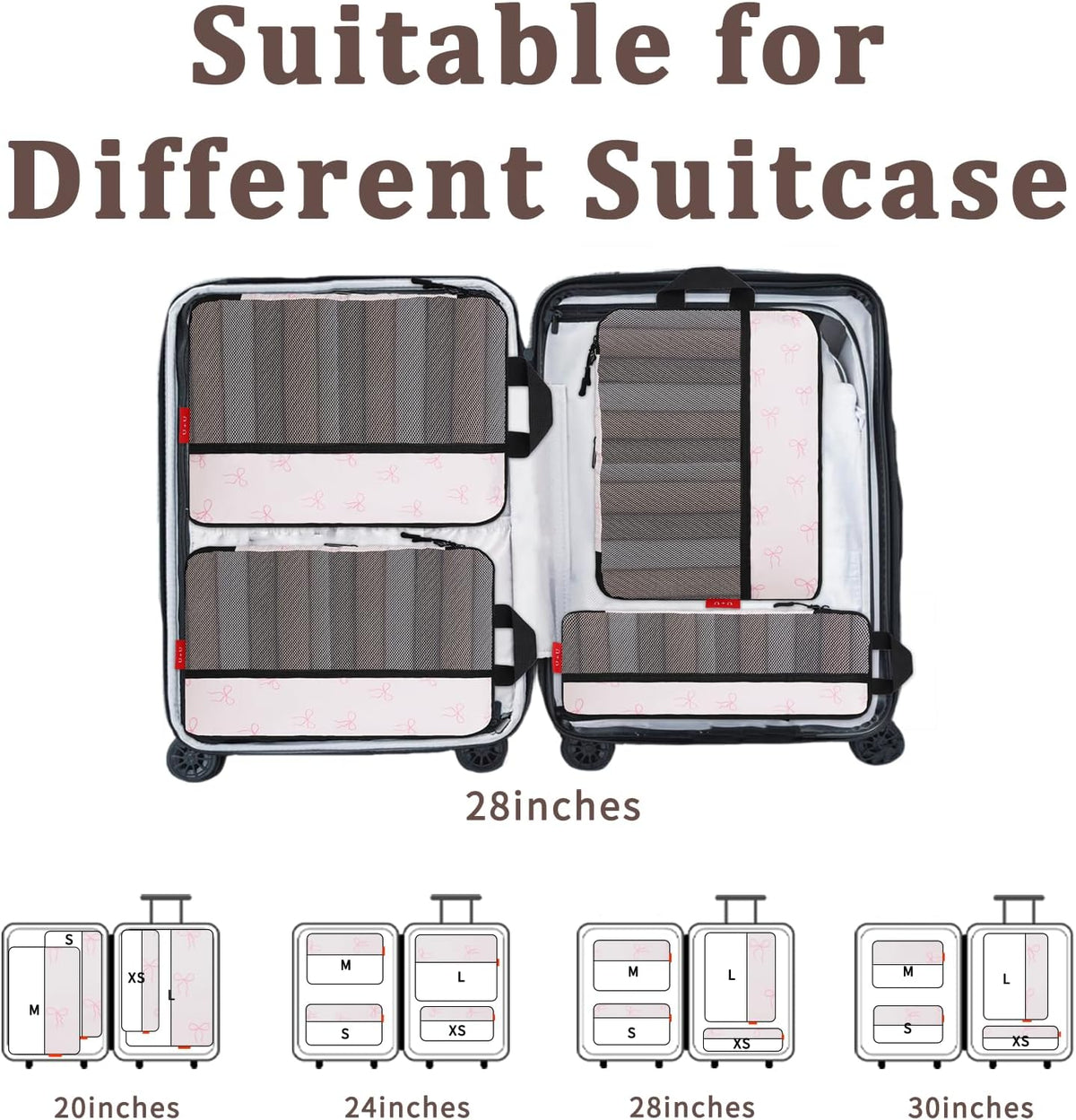 Compression Packing Cubes - Ultralight Travel Organizers with Laundry Bag, Space-Saving Suitcase Organizer, Expandable Packing Cubes for Travel and Family Vacation (Paisley Pattern)