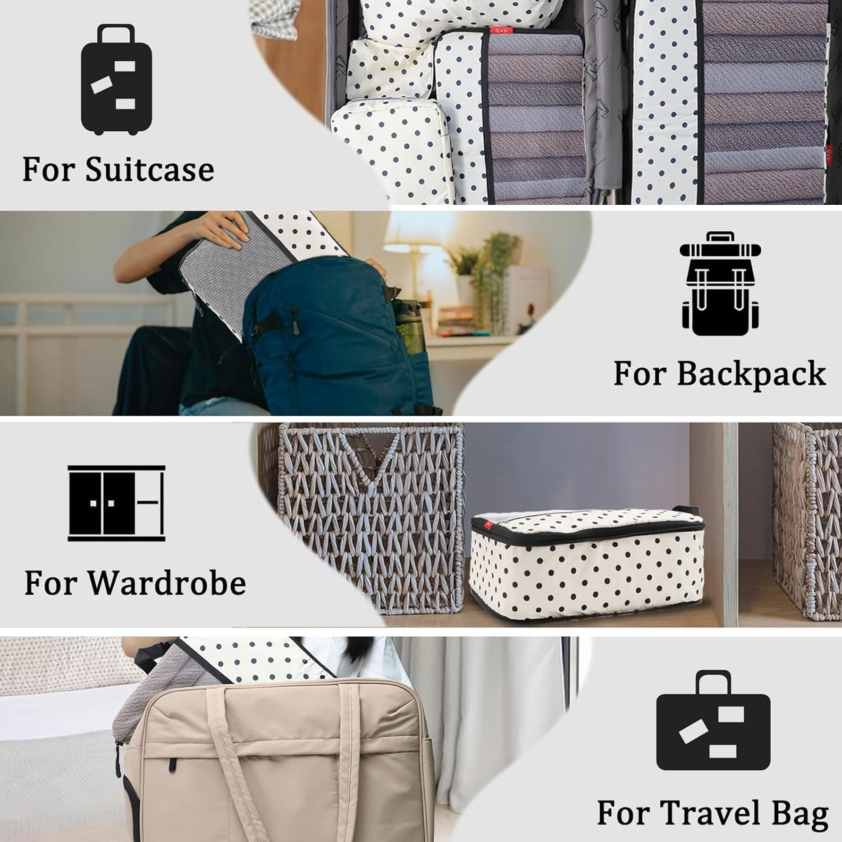 Compression Packing Cubes - Ultralight Travel Organizers with Laundry Bag, Space-Saving Suitcase Organizer, Expandable Packing Cubes for Travel and Family Vacation (Paisley Pattern)