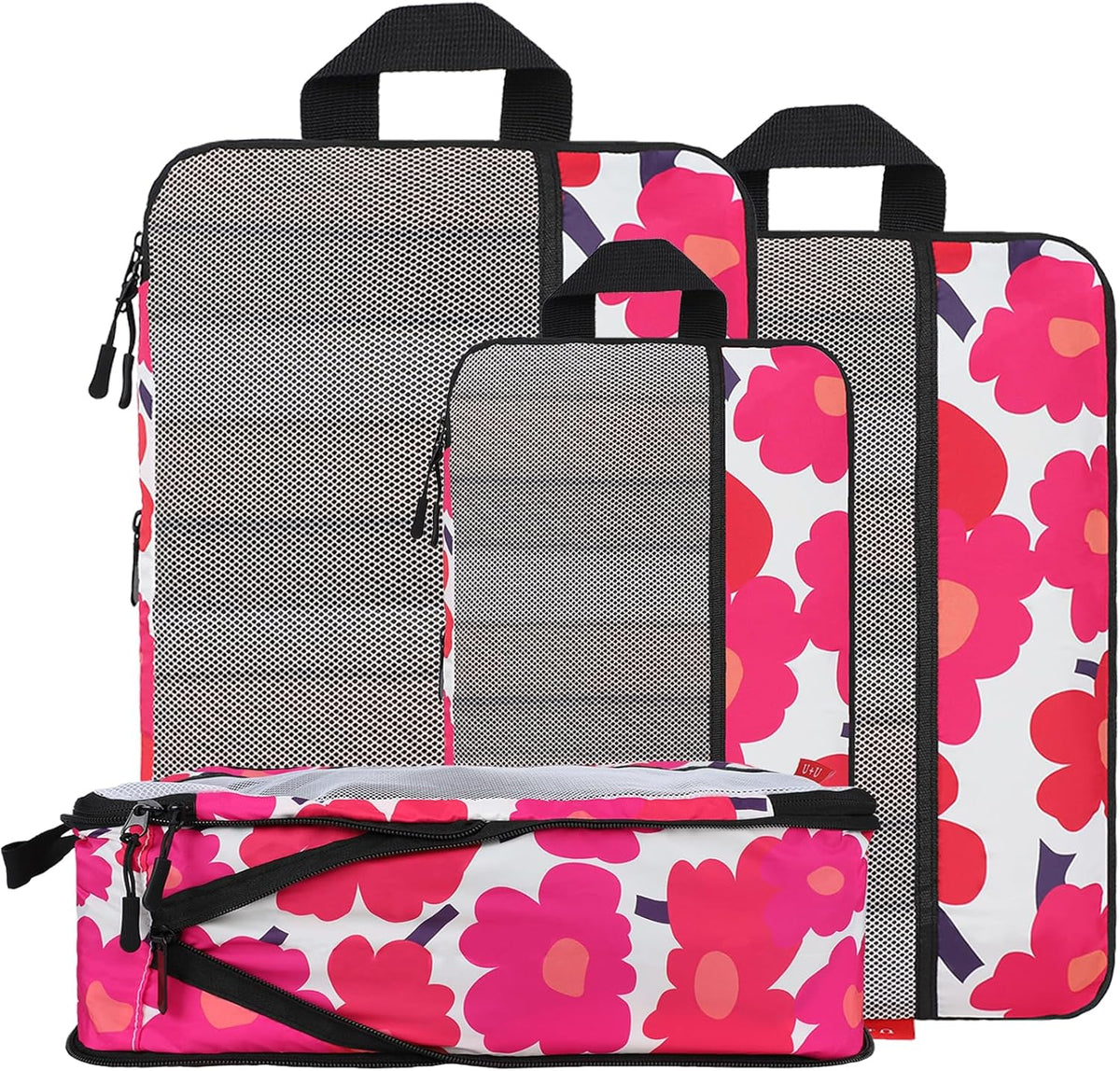 Compression Packing Cubes - Ultralight Travel Organizers with Laundry Bag, Space-Saving Suitcase Organizer, Expandable Packing Cubes for Travel and Family Vacation (Paisley Pattern)