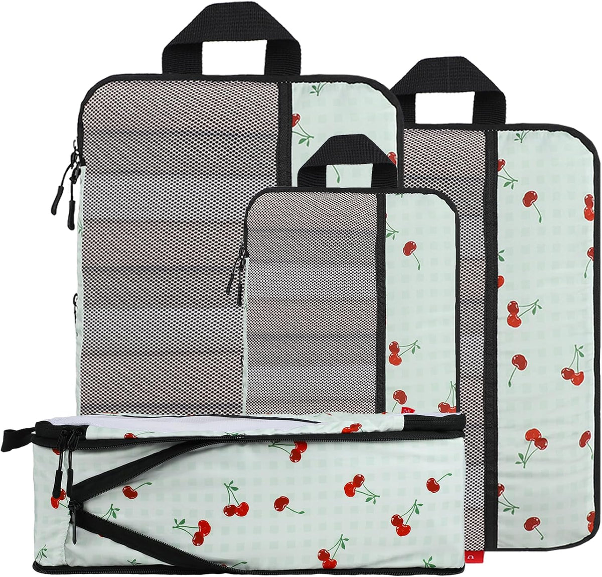 Compression Packing Cubes - Ultralight Travel Organizers with Laundry Bag, Space-Saving Suitcase Organizer, Expandable Packing Cubes for Travel and Family Vacation (Paisley Pattern)
