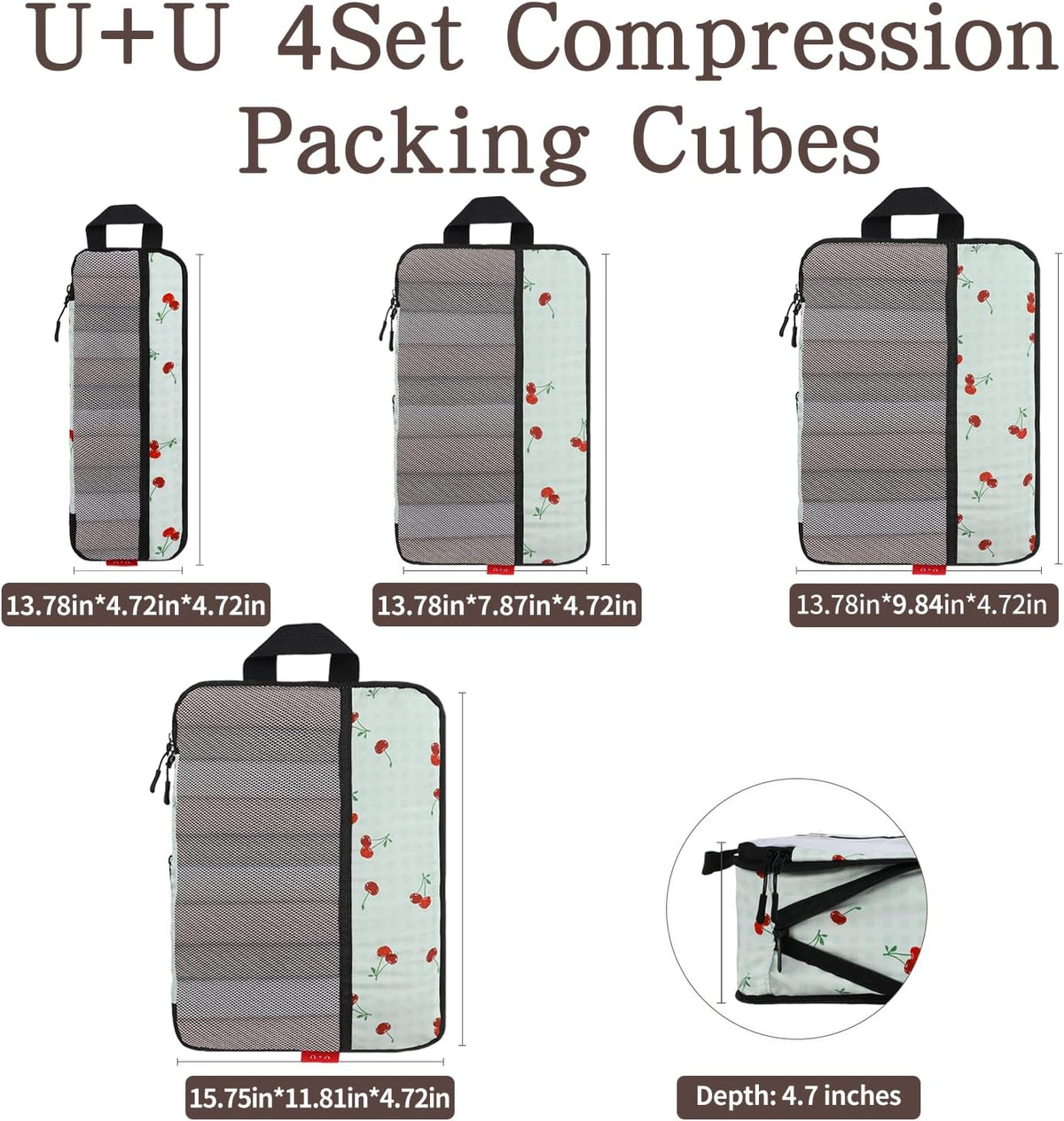 Compression Packing Cubes - Ultralight Travel Organizers with Laundry Bag, Space-Saving Suitcase Organizer, Expandable Packing Cubes for Travel and Family Vacation (Paisley Pattern)