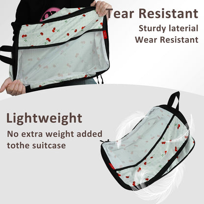 Compression Packing Cubes - Ultralight Travel Organizers with Laundry Bag, Space-Saving Suitcase Organizer, Expandable Packing Cubes for Travel and Family Vacation (Paisley Pattern)