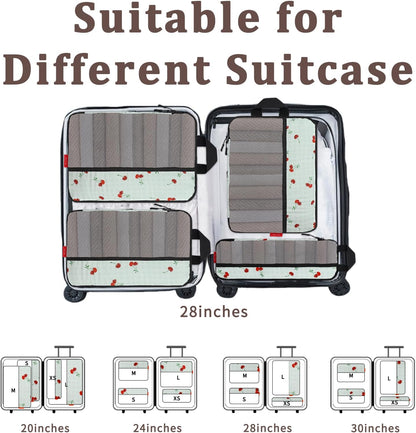 Compression Packing Cubes - Ultralight Travel Organizers with Laundry Bag, Space-Saving Suitcase Organizer, Expandable Packing Cubes for Travel and Family Vacation (Paisley Pattern)