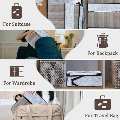 Compression Packing Cubes - Ultralight Travel Organizers with Laundry Bag, Space-Saving Suitcase Organizer, Expandable Packing Cubes for Travel and Family Vacation (Paisley Pattern)