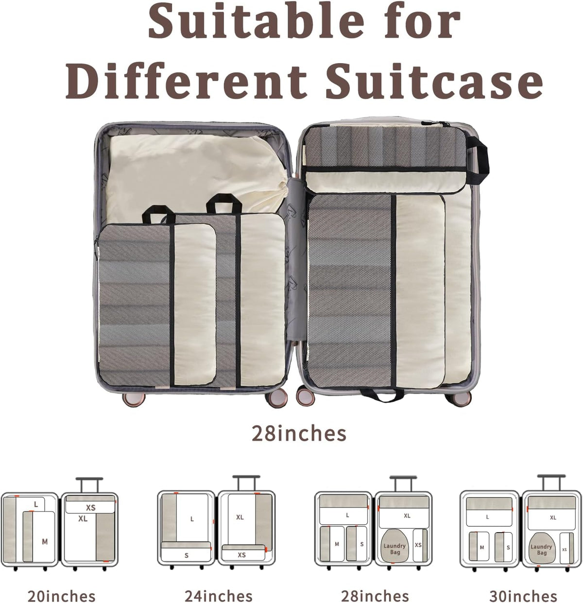 Compression Packing Cubes - Ultralight Travel Organizers with Laundry Bag, Space-Saving Suitcase Organizer, Expandable Packing Cubes for Travel and Family Vacation (Paisley Pattern)