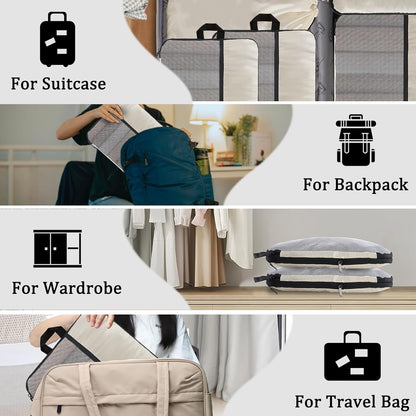 Compression Packing Cubes - Ultralight Travel Organizers with Laundry Bag, Space-Saving Suitcase Organizer, Expandable Packing Cubes for Travel and Family Vacation (Paisley Pattern)