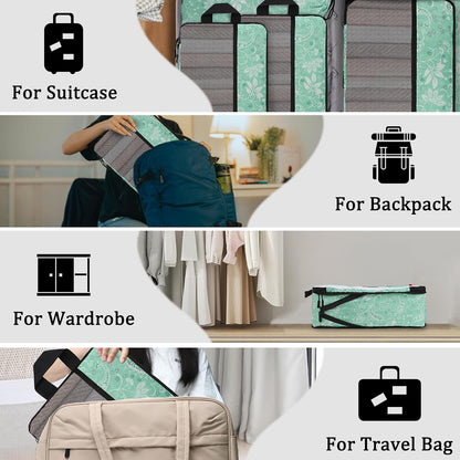 Compression Packing Cubes - Ultralight Travel Organizers with Laundry Bag, Space-Saving Suitcase Organizer, Expandable Packing Cubes for Travel and Family Vacation (Paisley Pattern)