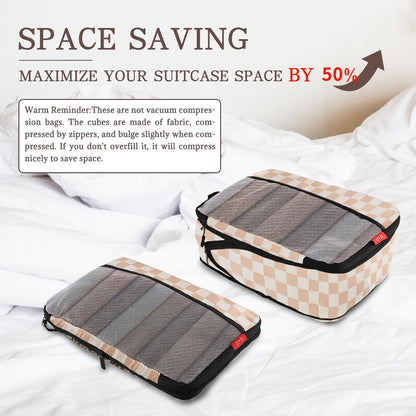 Compression Packing Cubes - Ultralight Travel Organizers with Laundry Bag, Space-Saving Suitcase Organizer, Expandable Packing Cubes for Travel and Family Vacation (Paisley Pattern)