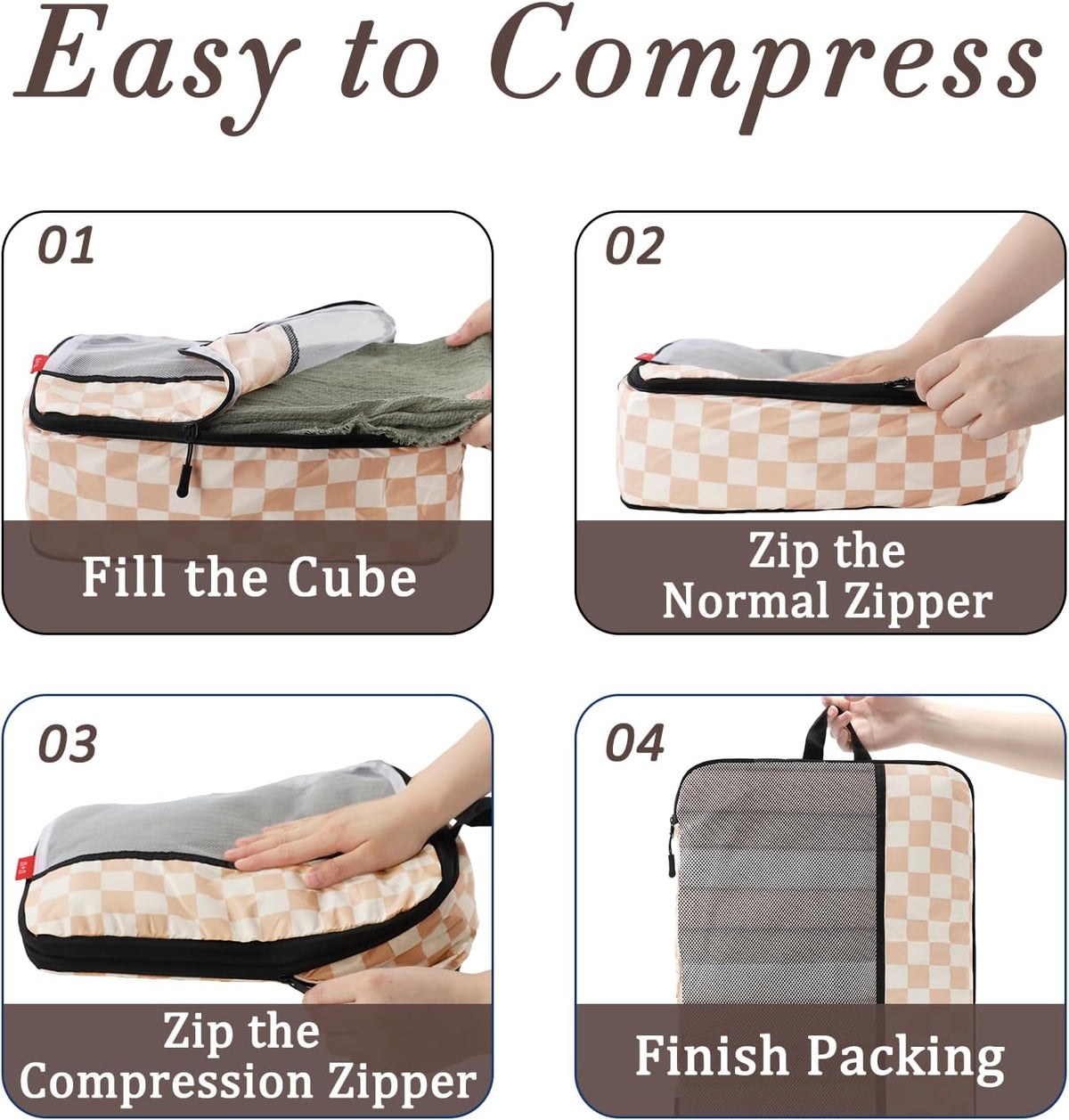 Compression Packing Cubes - Ultralight Travel Organizers with Laundry Bag, Space-Saving Suitcase Organizer, Expandable Packing Cubes for Travel and Family Vacation (Paisley Pattern)