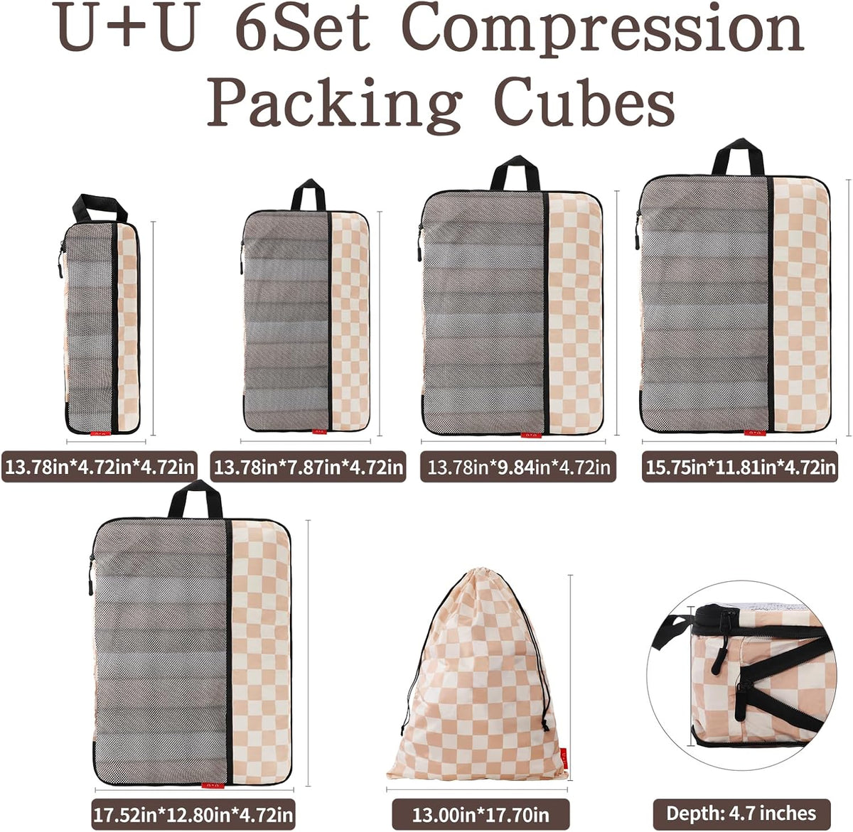 Compression Packing Cubes - Ultralight Travel Organizers with Laundry Bag, Space-Saving Suitcase Organizer, Expandable Packing Cubes for Travel and Family Vacation (Paisley Pattern)