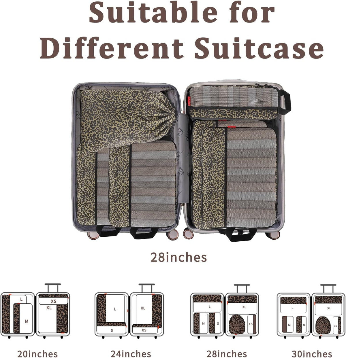 Compression Packing Cubes - Ultralight Travel Organizers with Laundry Bag, Space-Saving Suitcase Organizer, Expandable Packing Cubes for Travel and Family Vacation (Paisley Pattern)