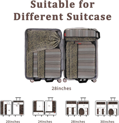 Compression Packing Cubes - Ultralight Travel Organizers with Laundry Bag, Space-Saving Suitcase Organizer, Expandable Packing Cubes for Travel and Family Vacation (Paisley Pattern)