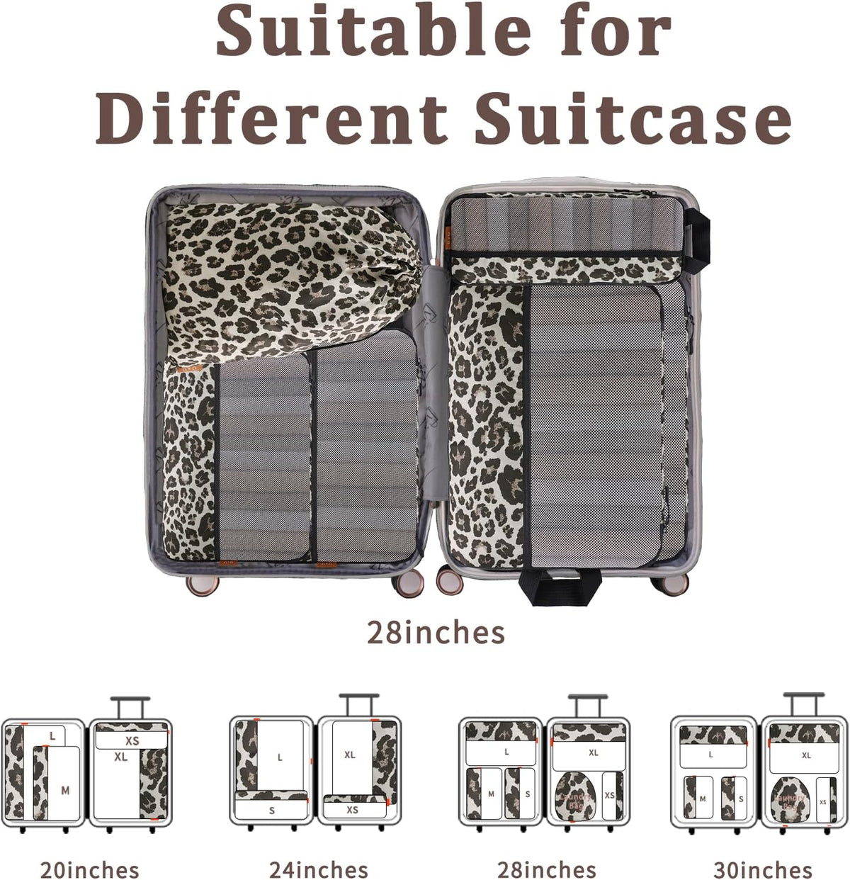 Compression Packing Cubes - Ultralight Travel Organizers with Laundry Bag, Space-Saving Suitcase Organizer, Expandable Packing Cubes for Travel and Family Vacation (Paisley Pattern)