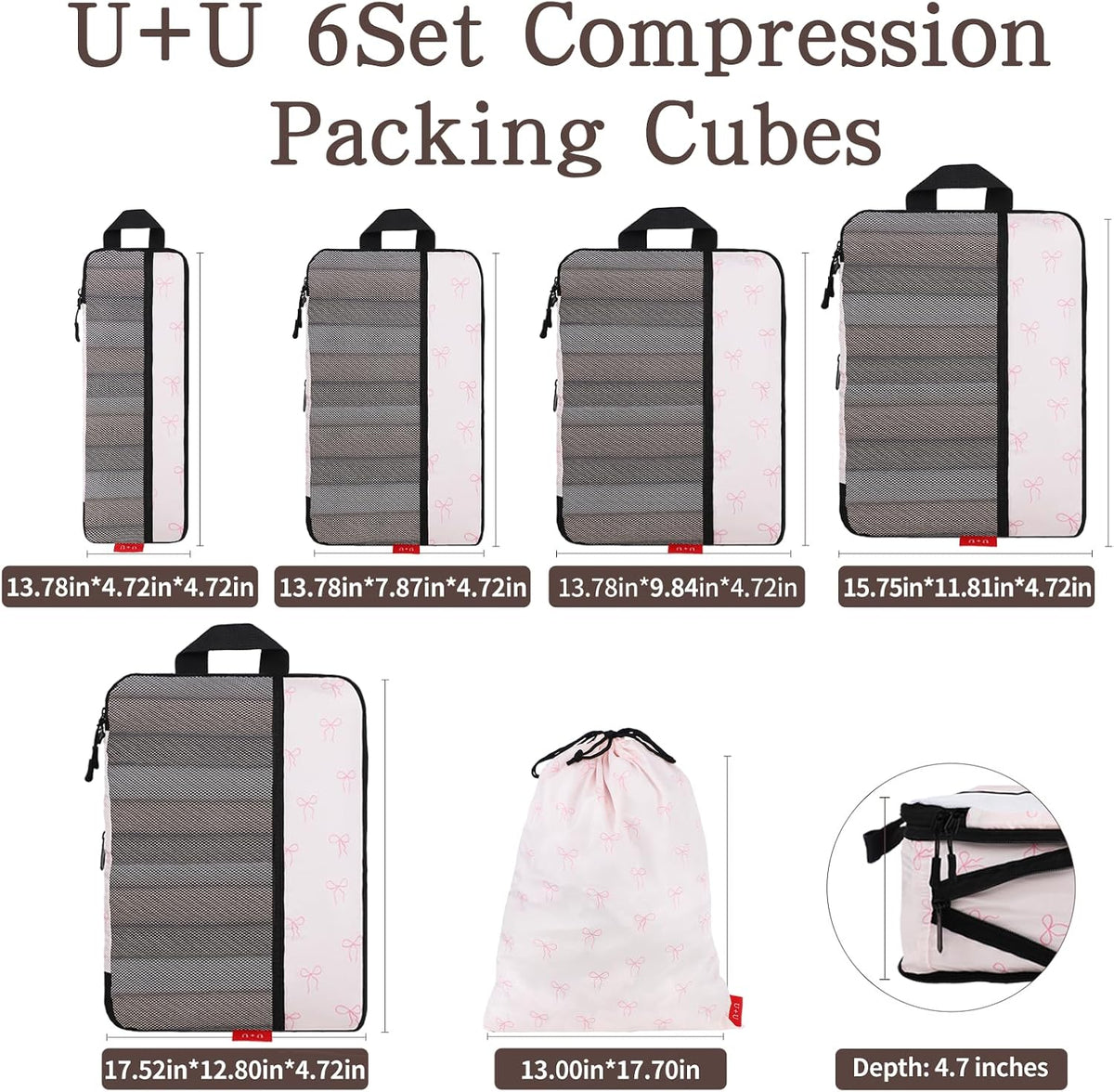 Compression Packing Cubes - Ultralight Travel Organizers with Laundry Bag, Space-Saving Suitcase Organizer, Expandable Packing Cubes for Travel and Family Vacation (Paisley Pattern)