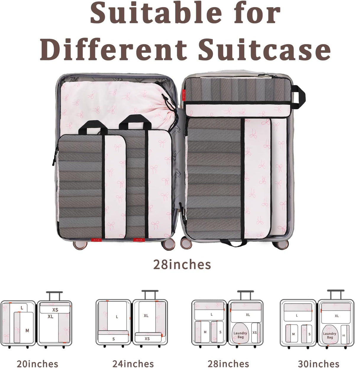 Compression Packing Cubes - Ultralight Travel Organizers with Laundry Bag, Space-Saving Suitcase Organizer, Expandable Packing Cubes for Travel and Family Vacation (Paisley Pattern)
