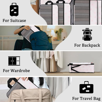 Compression Packing Cubes - Ultralight Travel Organizers with Laundry Bag, Space-Saving Suitcase Organizer, Expandable Packing Cubes for Travel and Family Vacation (Paisley Pattern)